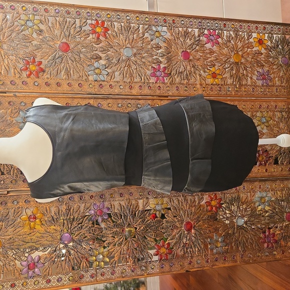 NWT Revolve x Blaque Label Womens Leather Party Cocktail Dress Black Size Large - Picture 3 of 10